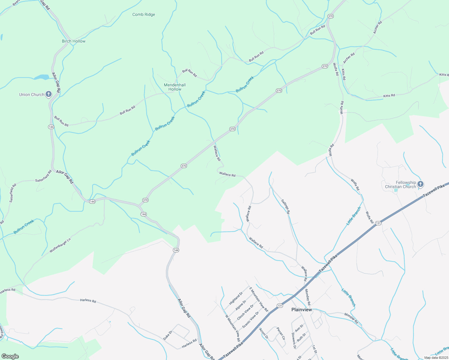 map of restaurants, bars, coffee shops, grocery stores, and more near 477 Wallace Rd in Luttrell