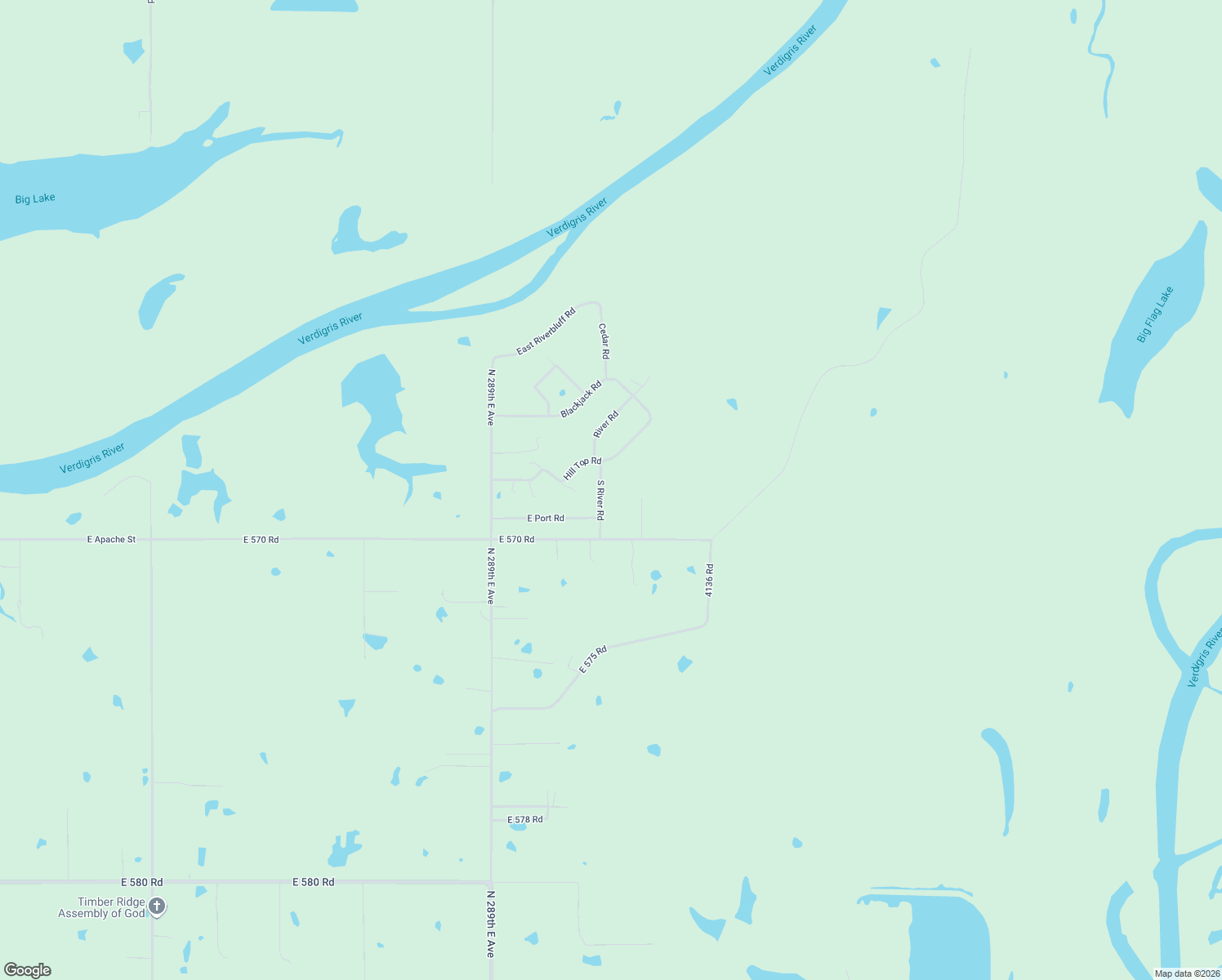 map of restaurants, bars, coffee shops, grocery stores, and more near 28885 South River Road in Catoosa