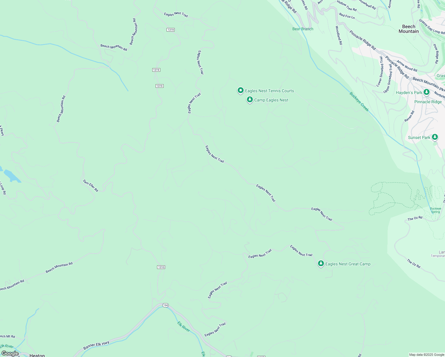 map of restaurants, bars, coffee shops, grocery stores, and more near Golden Eagle Trl in Avery County