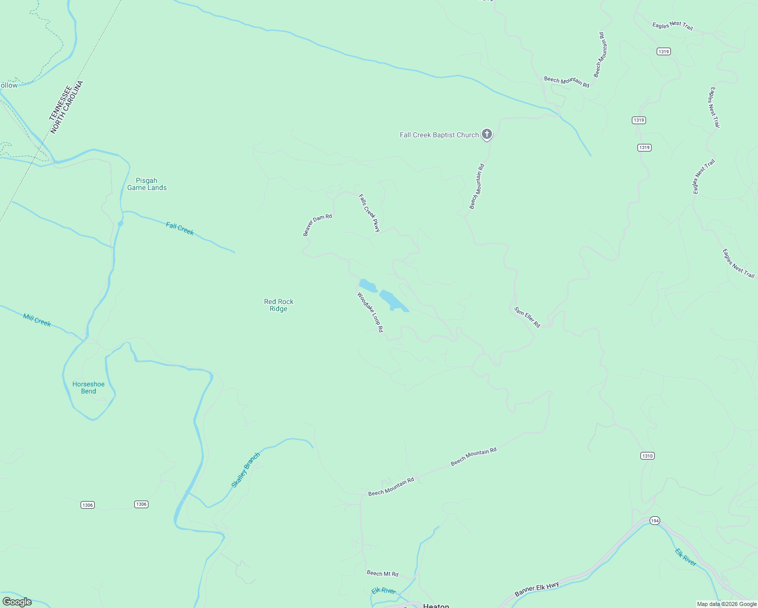 map of restaurants, bars, coffee shops, grocery stores, and more near 491 Woodlake Loop Road in Elk Park