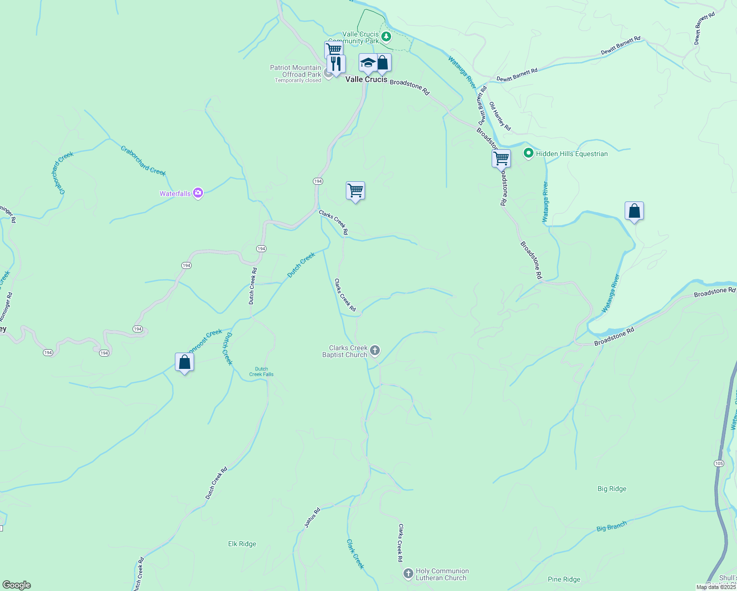 map of restaurants, bars, coffee shops, grocery stores, and more near 219 Monroe Herman Road in Banner Elk