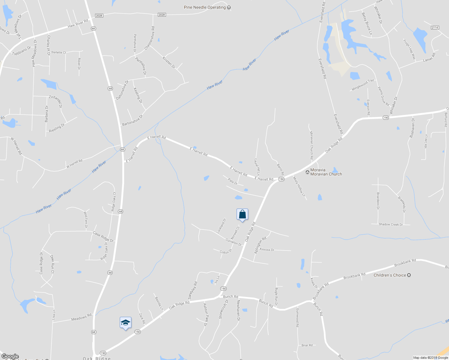 map of restaurants, bars, coffee shops, grocery stores, and more near 8011 Pate Drive in Oak Ridge