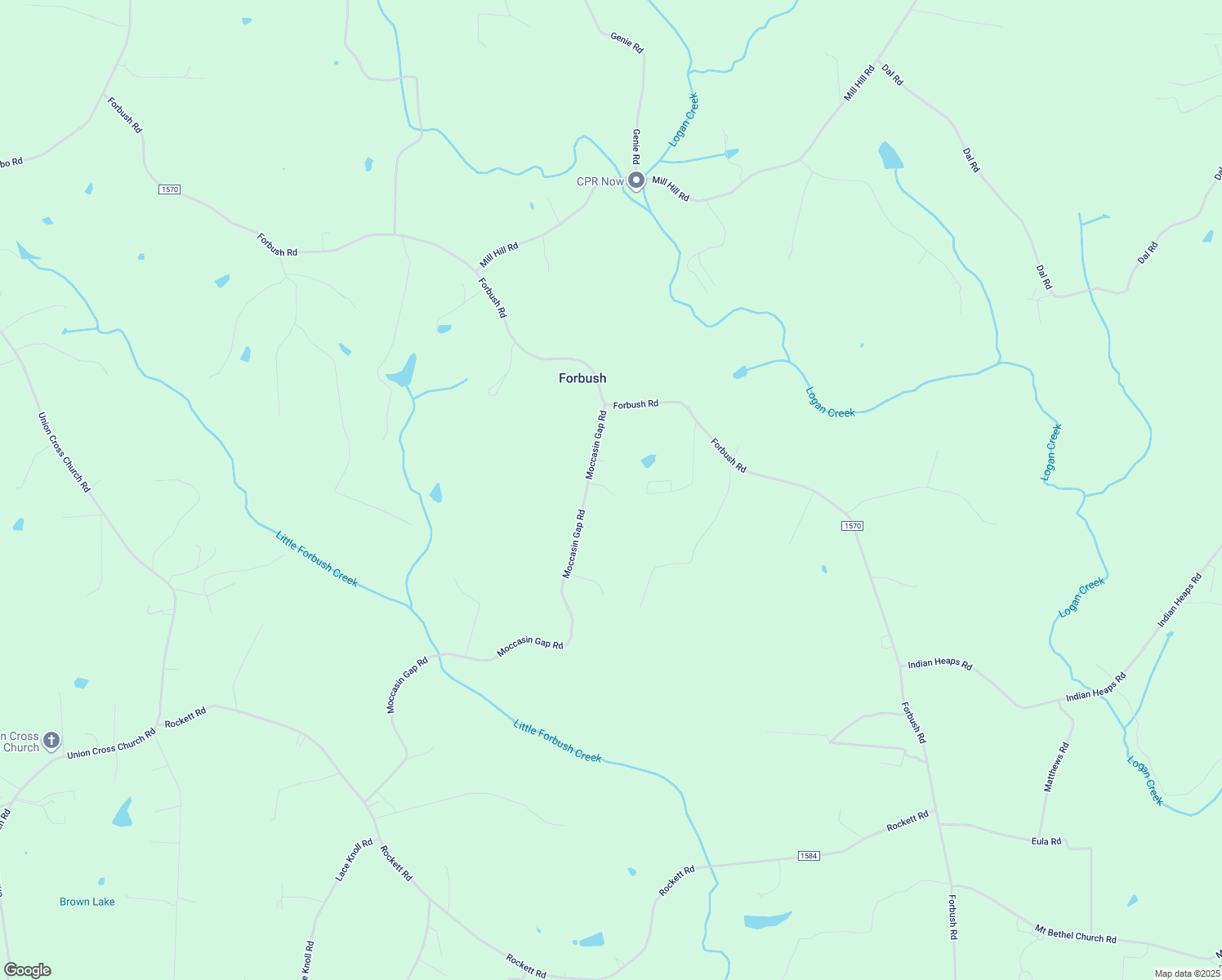 map of restaurants, bars, coffee shops, grocery stores, and more near 2840 Moccasin Gap Road in East Bend