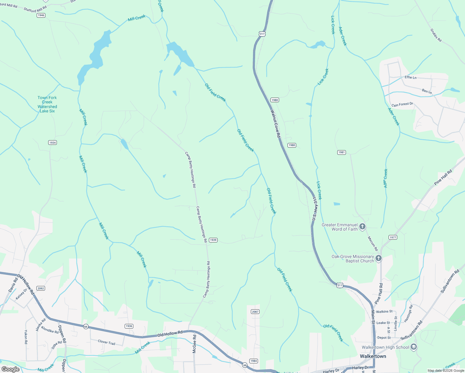 map of restaurants, bars, coffee shops, grocery stores, and more near 4853 Talley Road in Walkertown