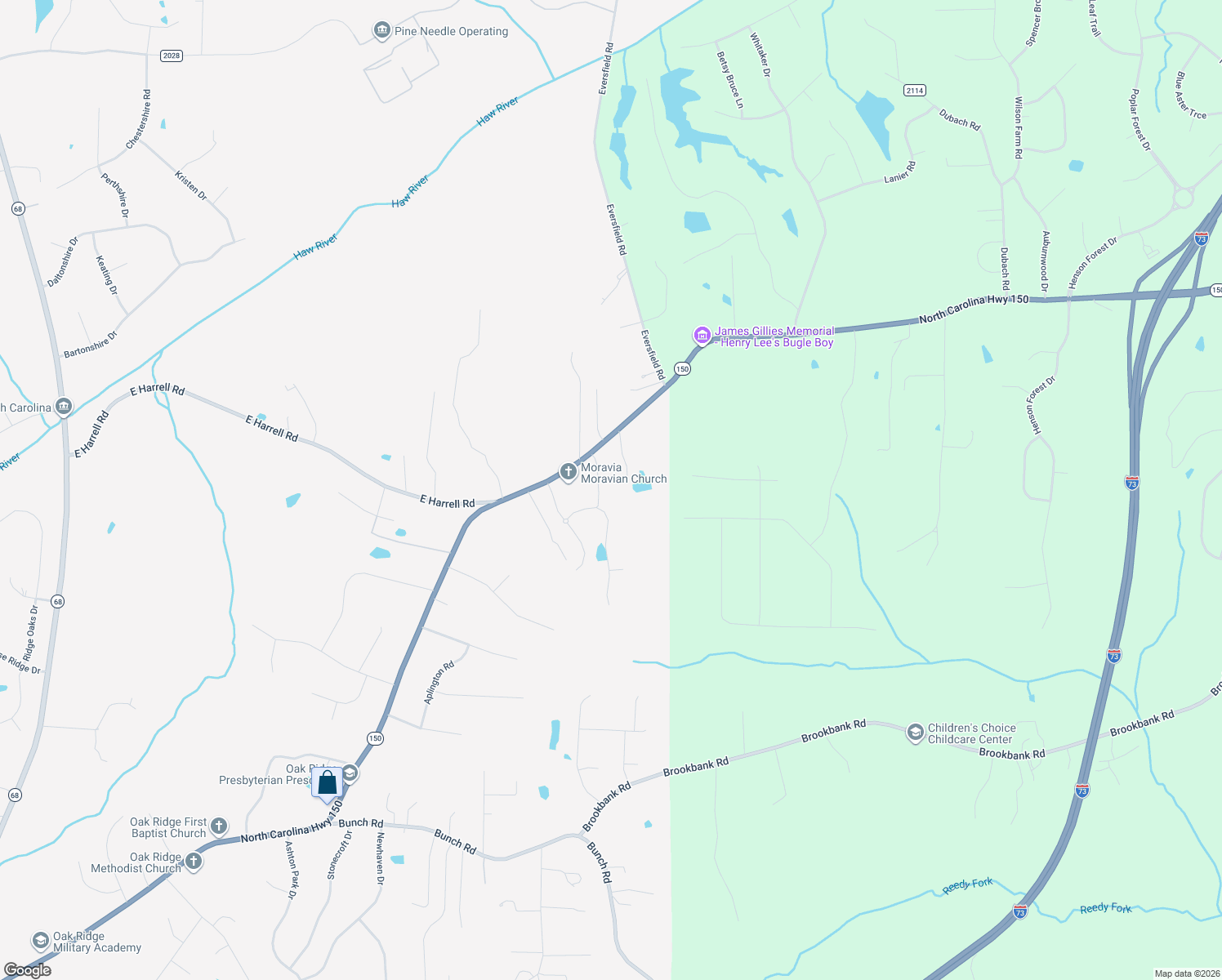map of restaurants, bars, coffee shops, grocery stores, and more near 7020 Carriage Cove Drive in Summerfield