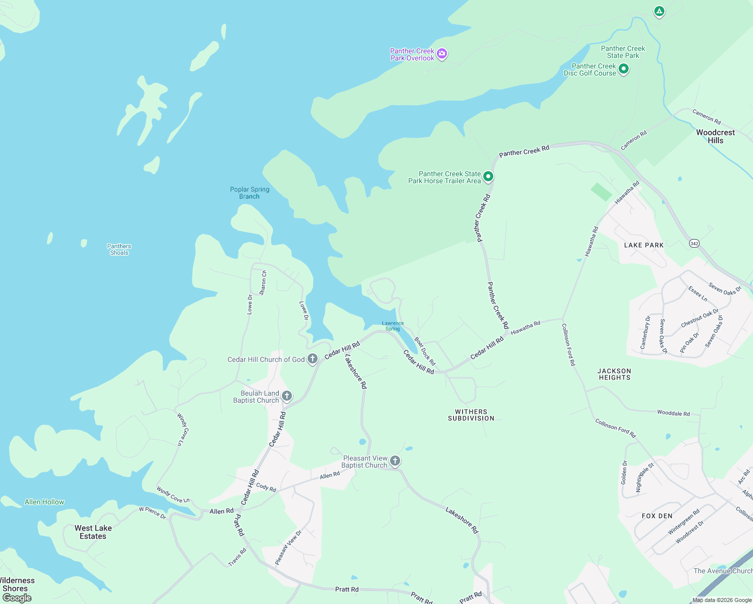 map of restaurants, bars, coffee shops, grocery stores, and more near 2339 Boat Dock Road in Hamblen County