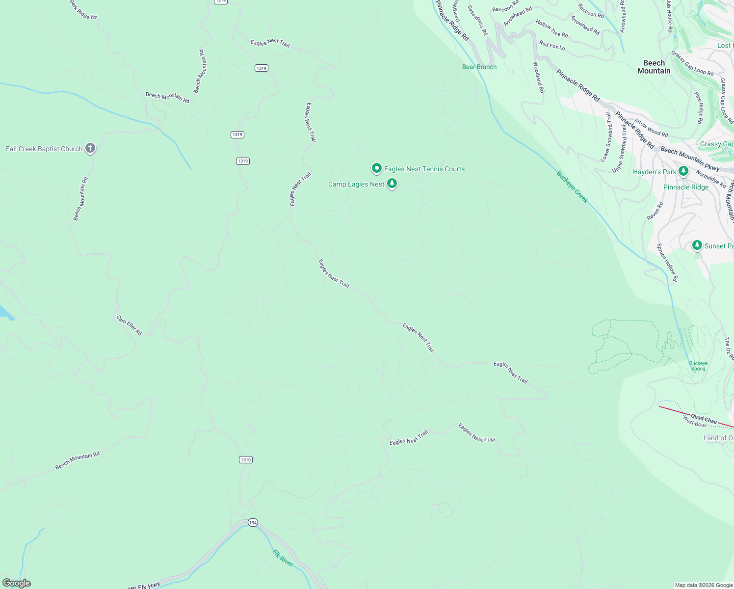 map of restaurants, bars, coffee shops, grocery stores, and more near 1040 Eagles Nest Lane in Elk Park