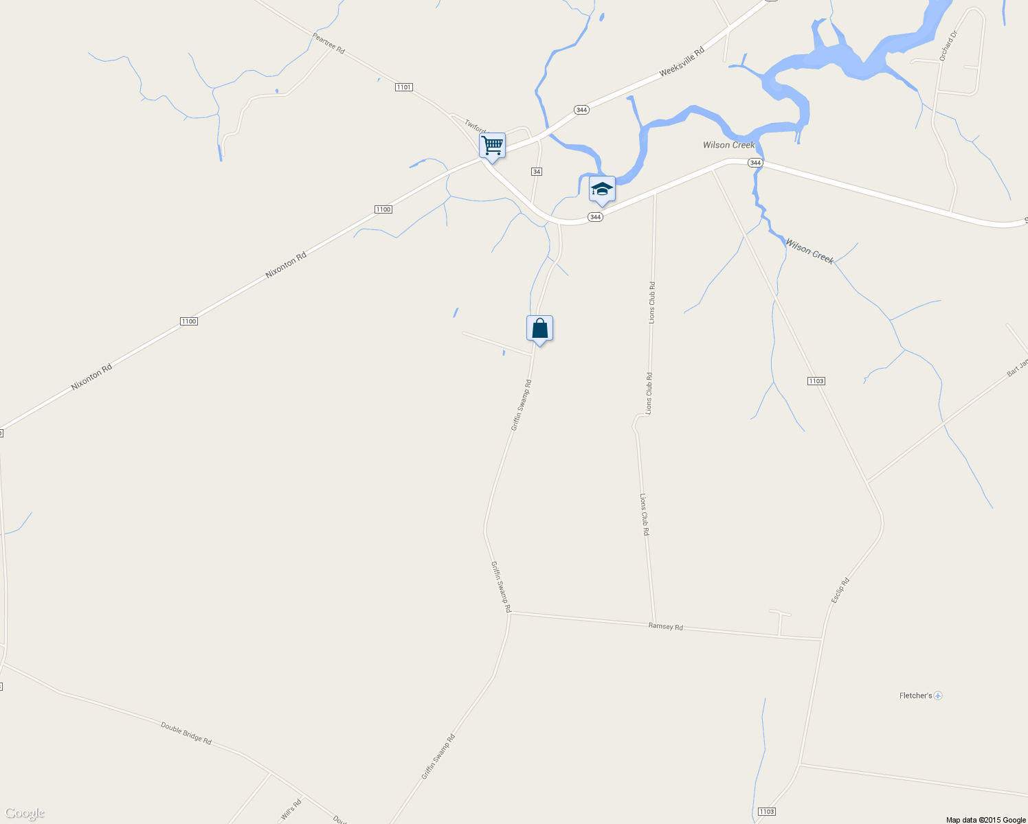 map of restaurants, bars, coffee shops, grocery stores, and more near 793 Griffin Swamp Road in Elizabeth City