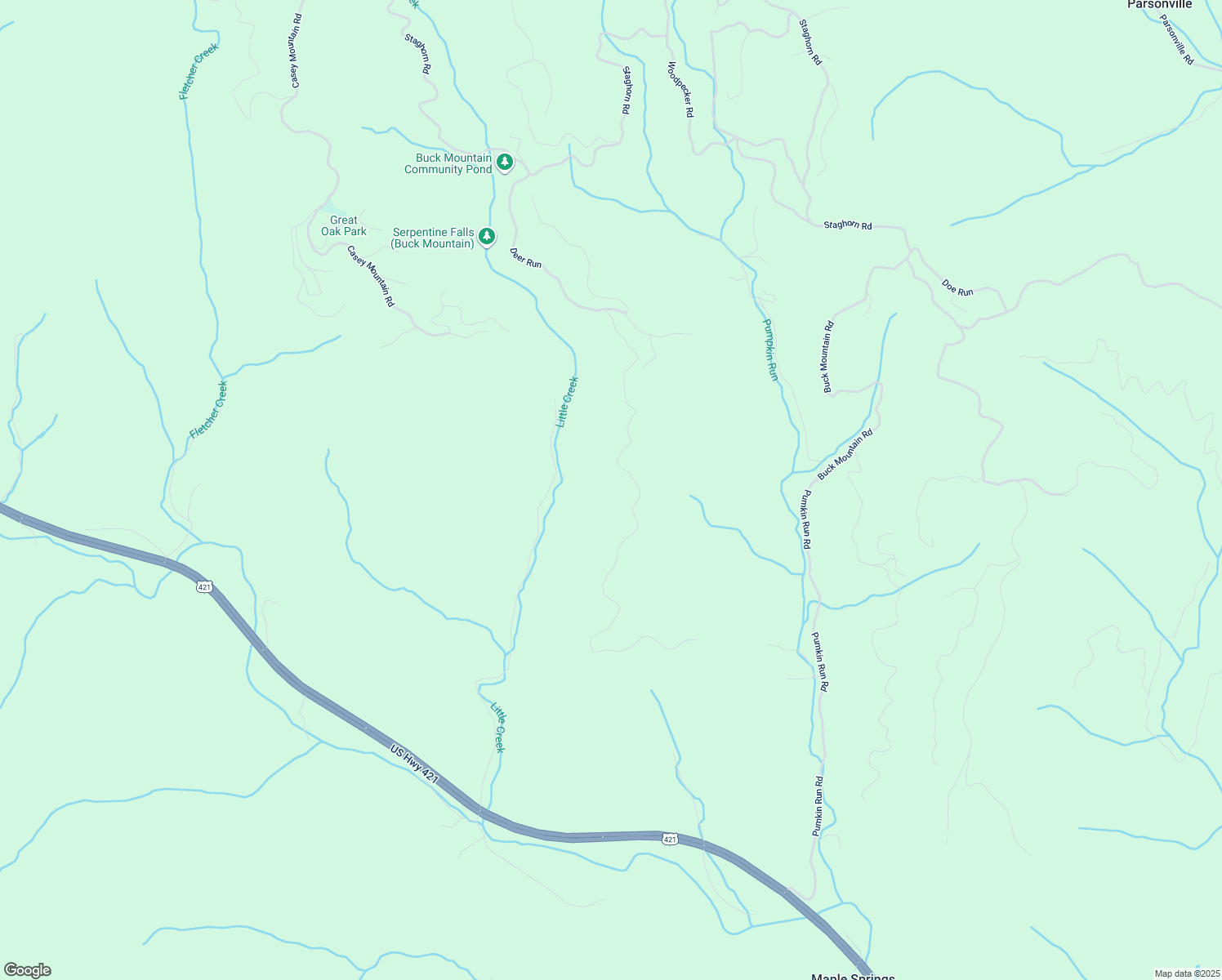 map of restaurants, bars, coffee shops, grocery stores, and more near 1610 Deer Run in Purlear