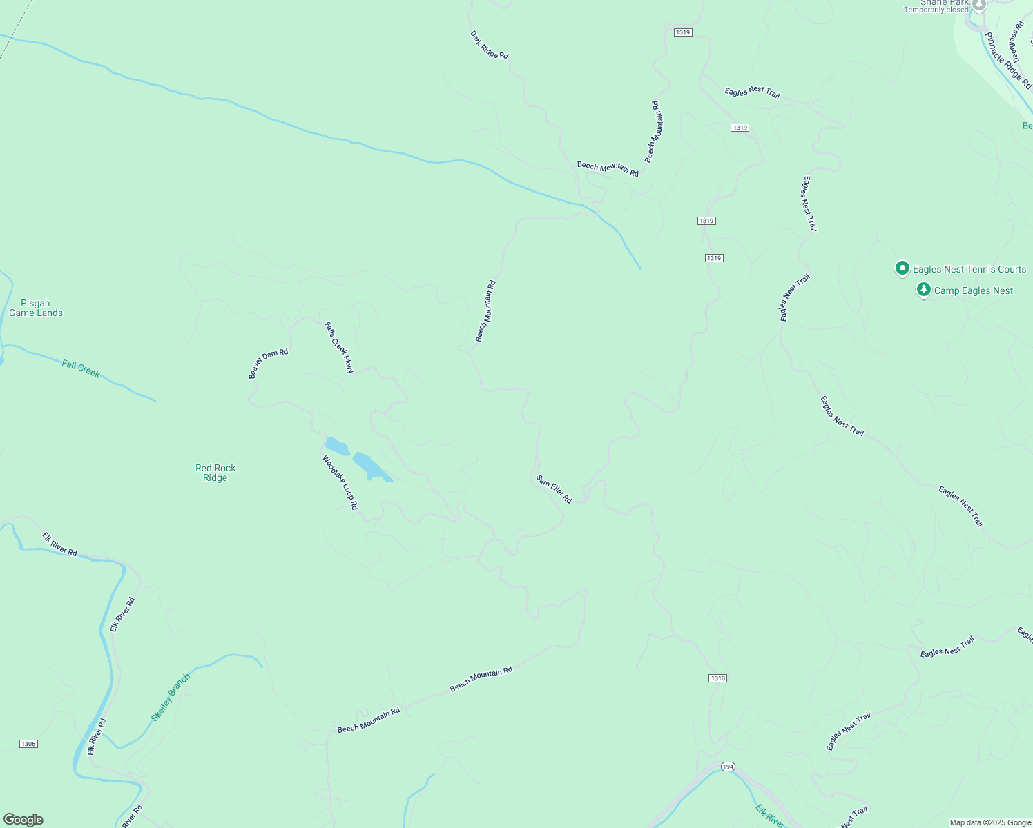 map of restaurants, bars, coffee shops, grocery stores, and more near 3475 Beech Mountain Road in Elk Park