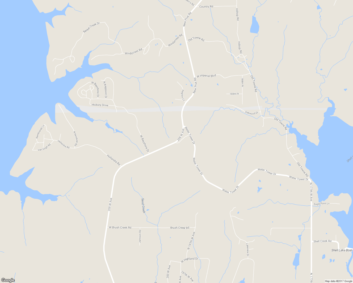 map of restaurants, bars, coffee shops, grocery stores, and more near 2828 New Prue Road in Sand Springs