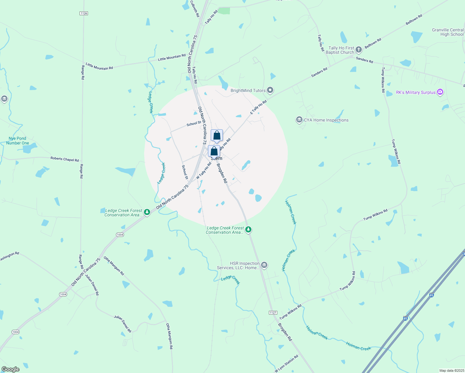 map of restaurants, bars, coffee shops, grocery stores, and more near 102 Alpine Way in Stem