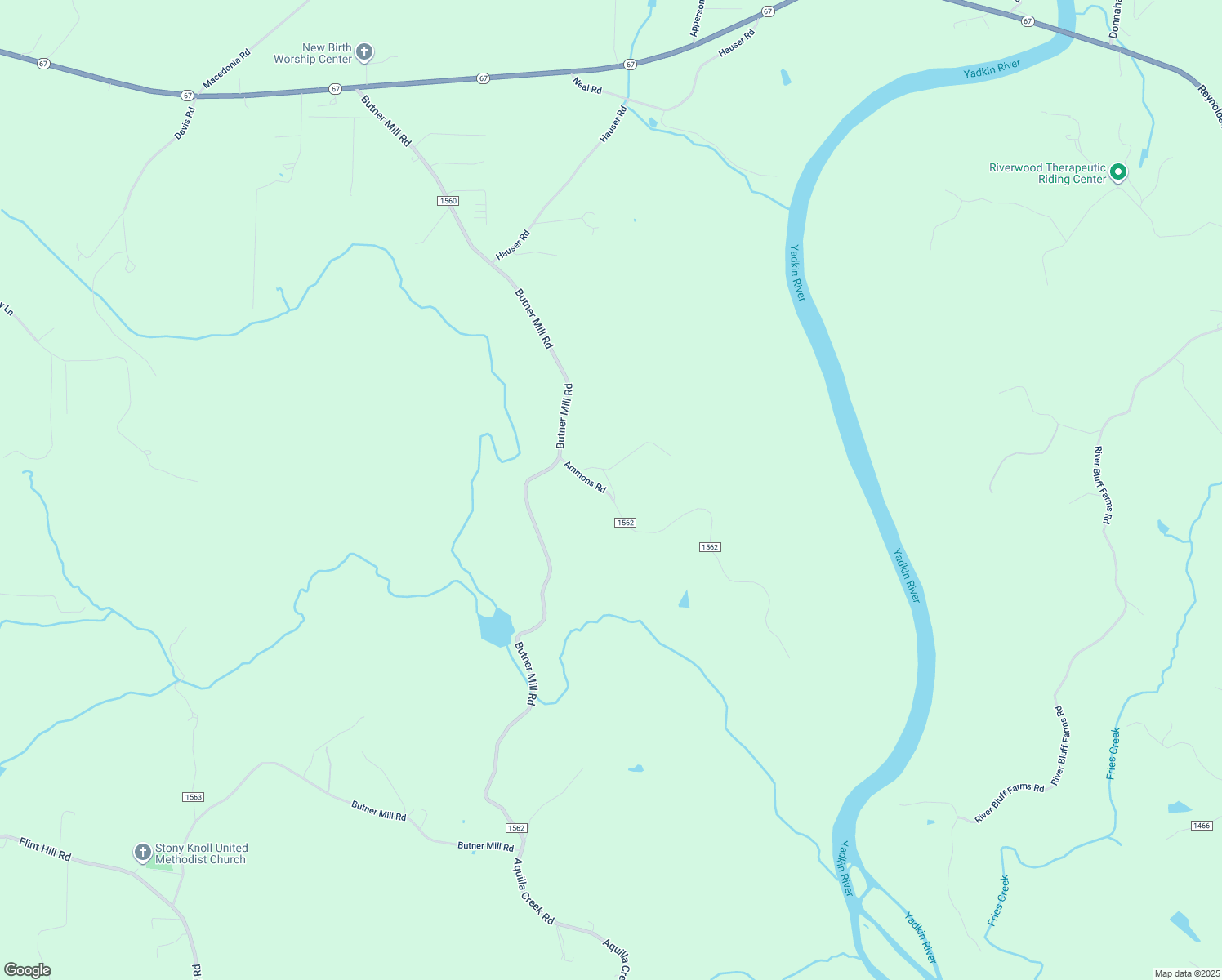 map of restaurants, bars, coffee shops, grocery stores, and more near Mead Road in Yadkin County