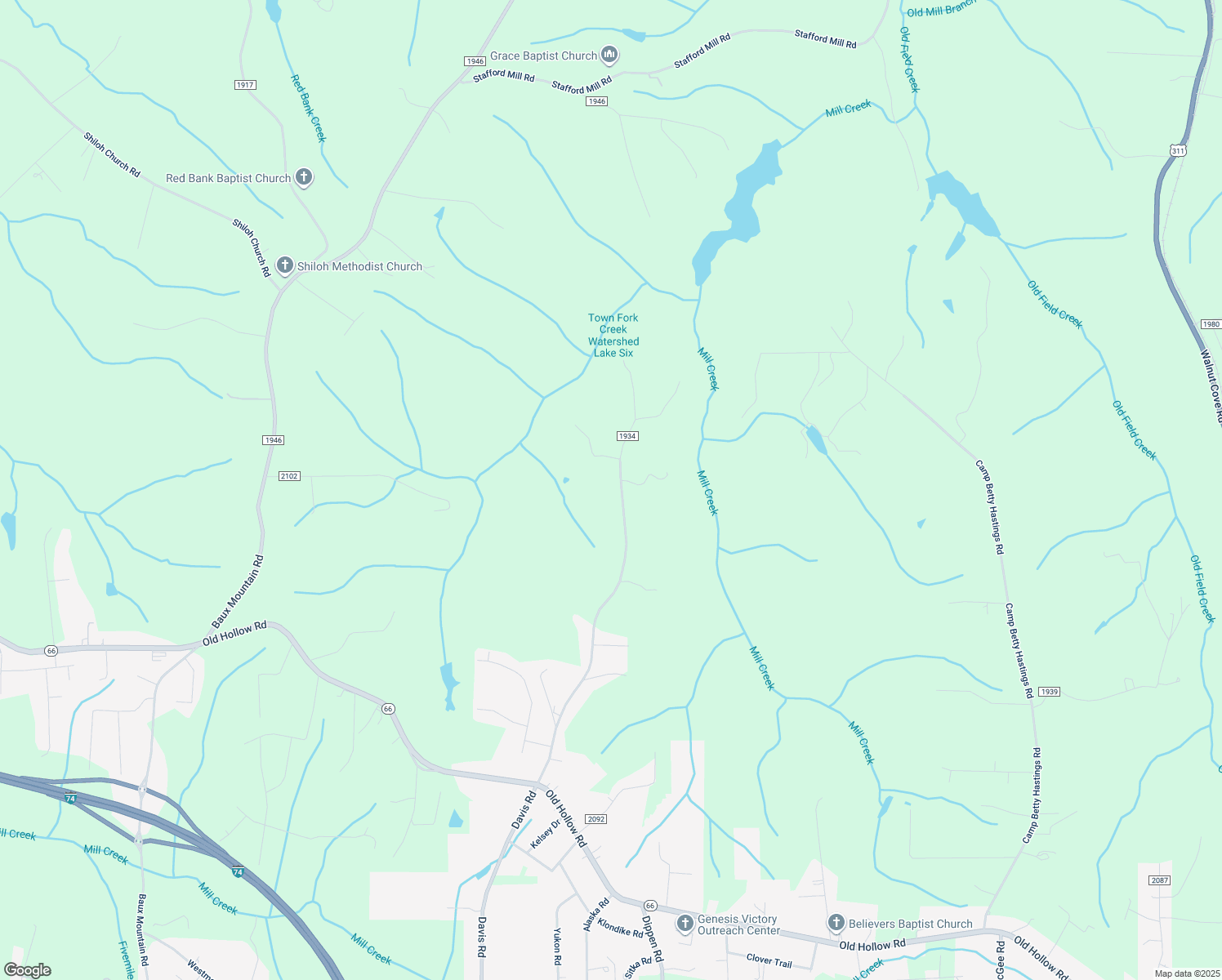 map of restaurants, bars, coffee shops, grocery stores, and more near 5750 Davis Rd in Walkertown
