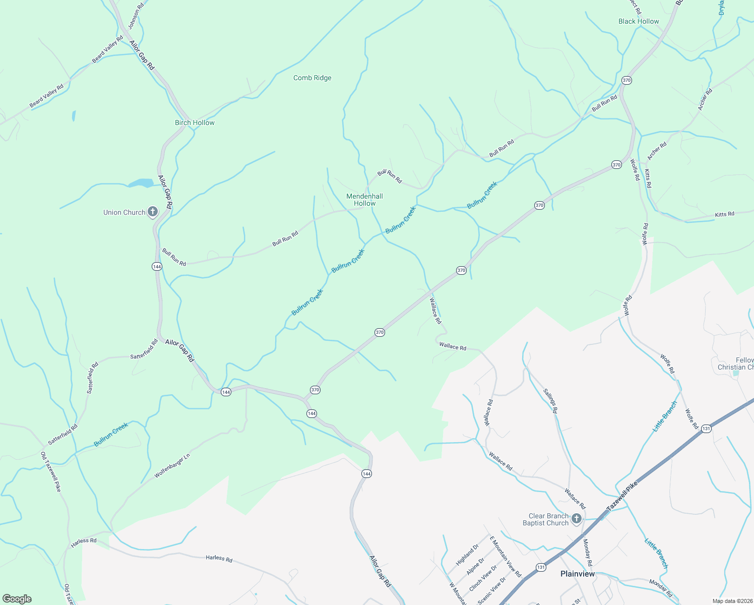 map of restaurants, bars, coffee shops, grocery stores, and more near 217 Tennessee 370 in Luttrell
