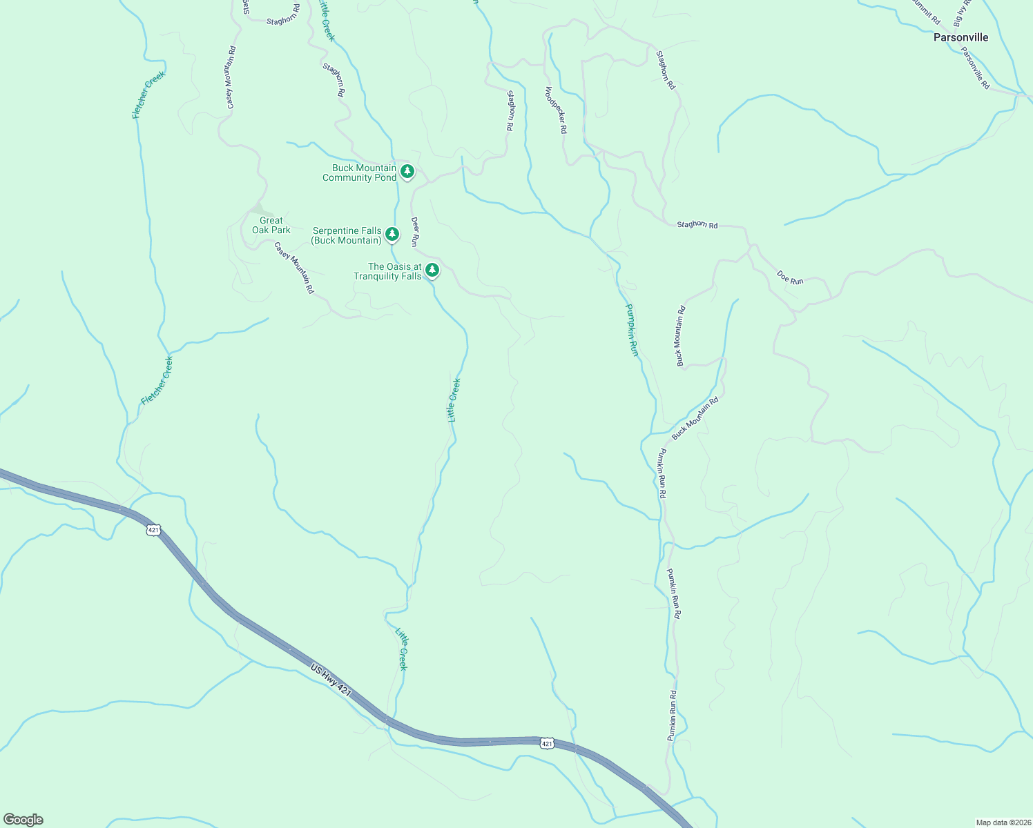 map of restaurants, bars, coffee shops, grocery stores, and more near 1564 Deer Run in Purlear