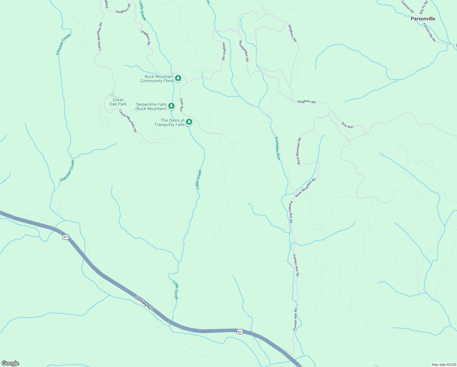 map of restaurants, bars, coffee shops, grocery stores, and more near 1564 Deer Run in Purlear