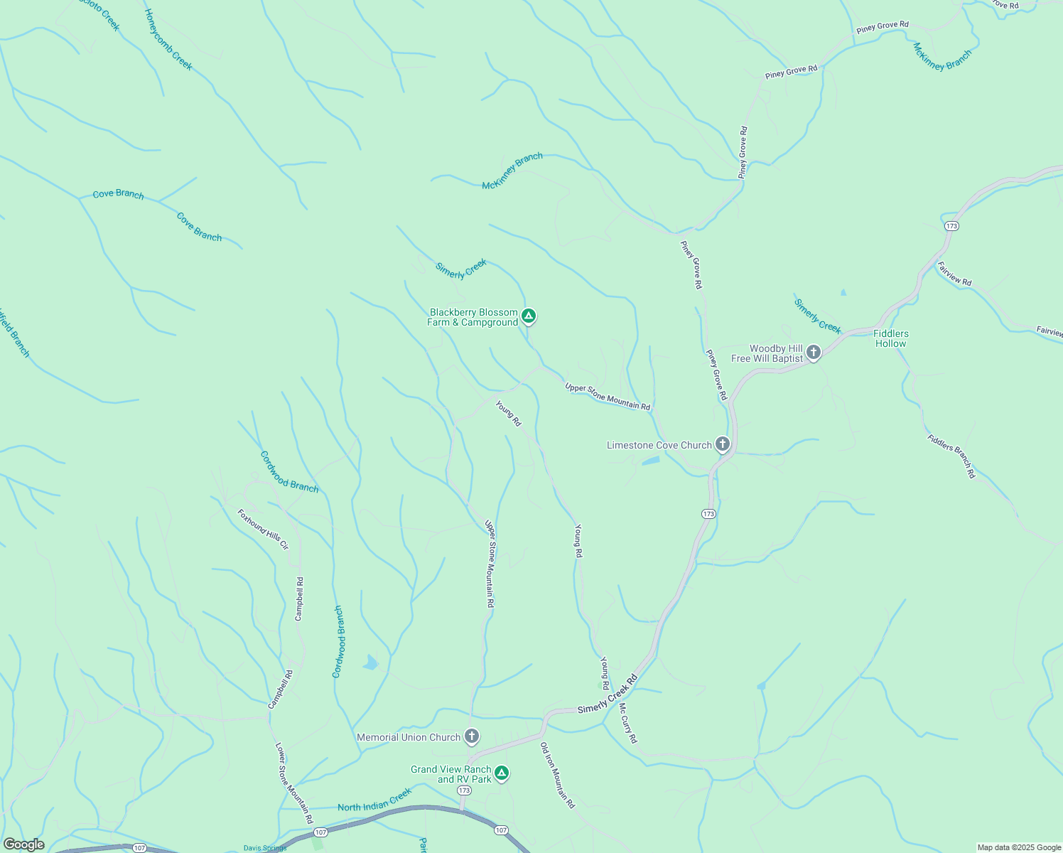 map of restaurants, bars, coffee shops, grocery stores, and more near 840 Young Rd in Unicoi