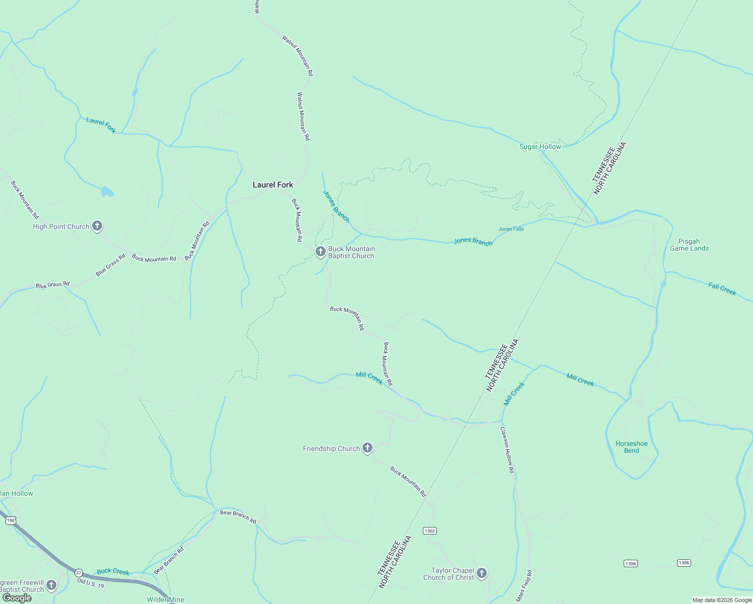map of restaurants, bars, coffee shops, grocery stores, and more near 111 Oakes Valley Road in Roan Mountain