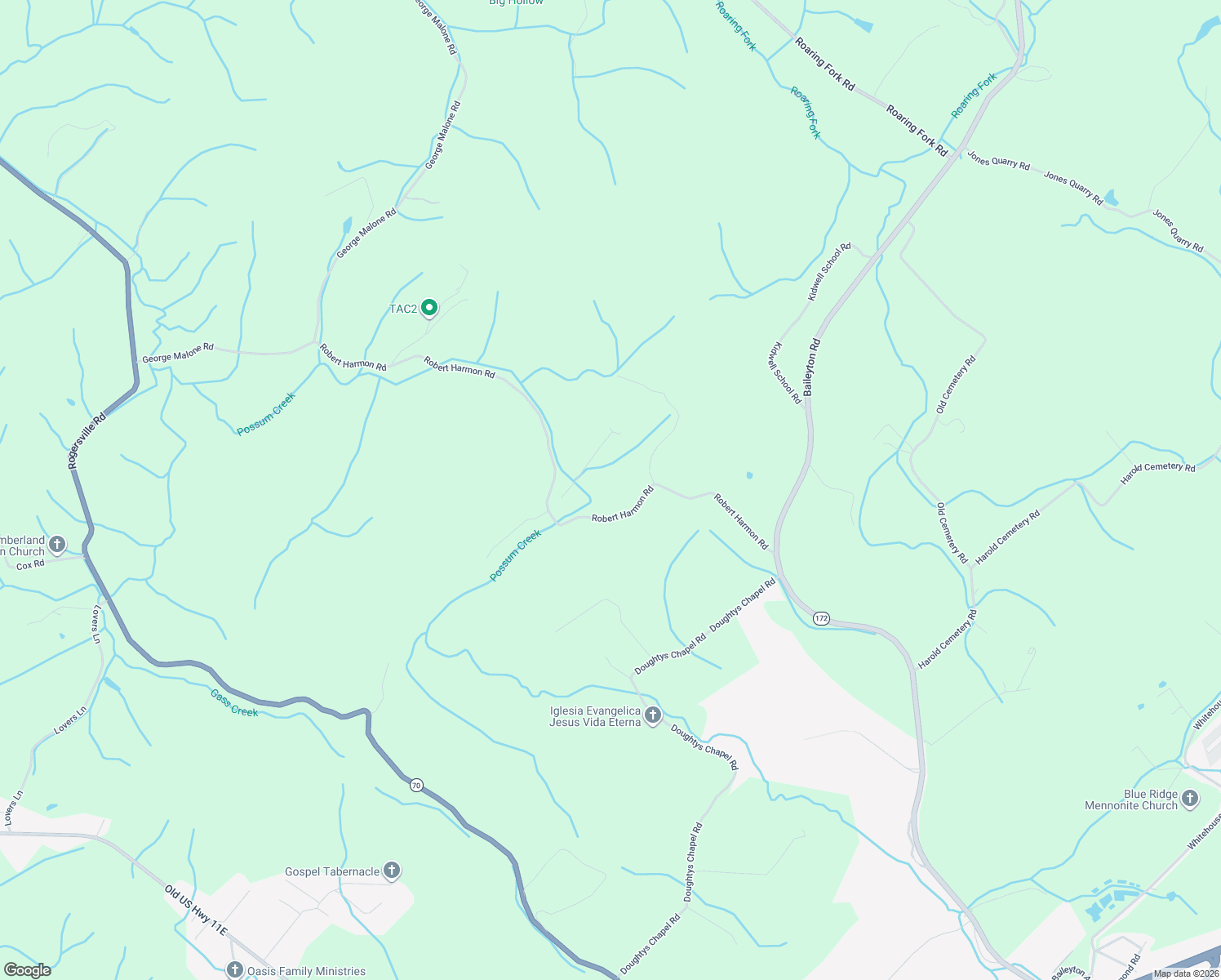 map of restaurants, bars, coffee shops, grocery stores, and more near 506 Robert Harmon Road in Greeneville