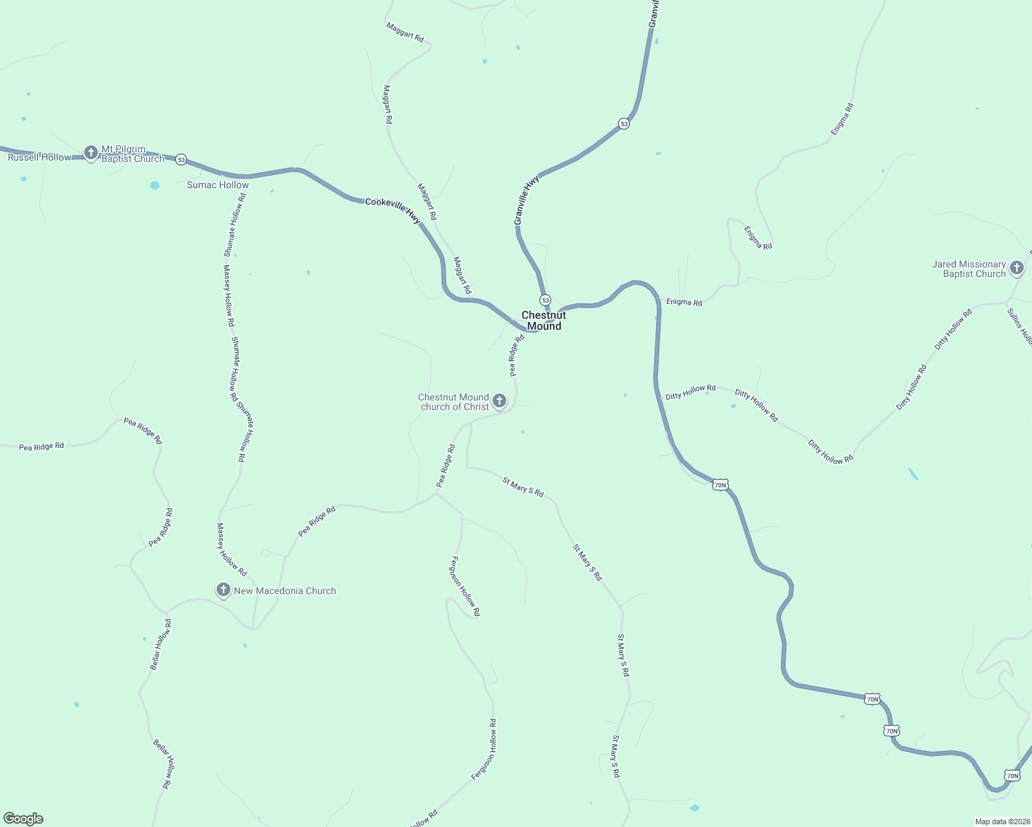 map of restaurants, bars, coffee shops, grocery stores, and more near 548 Pea Ridge Road in Chestnut Mound