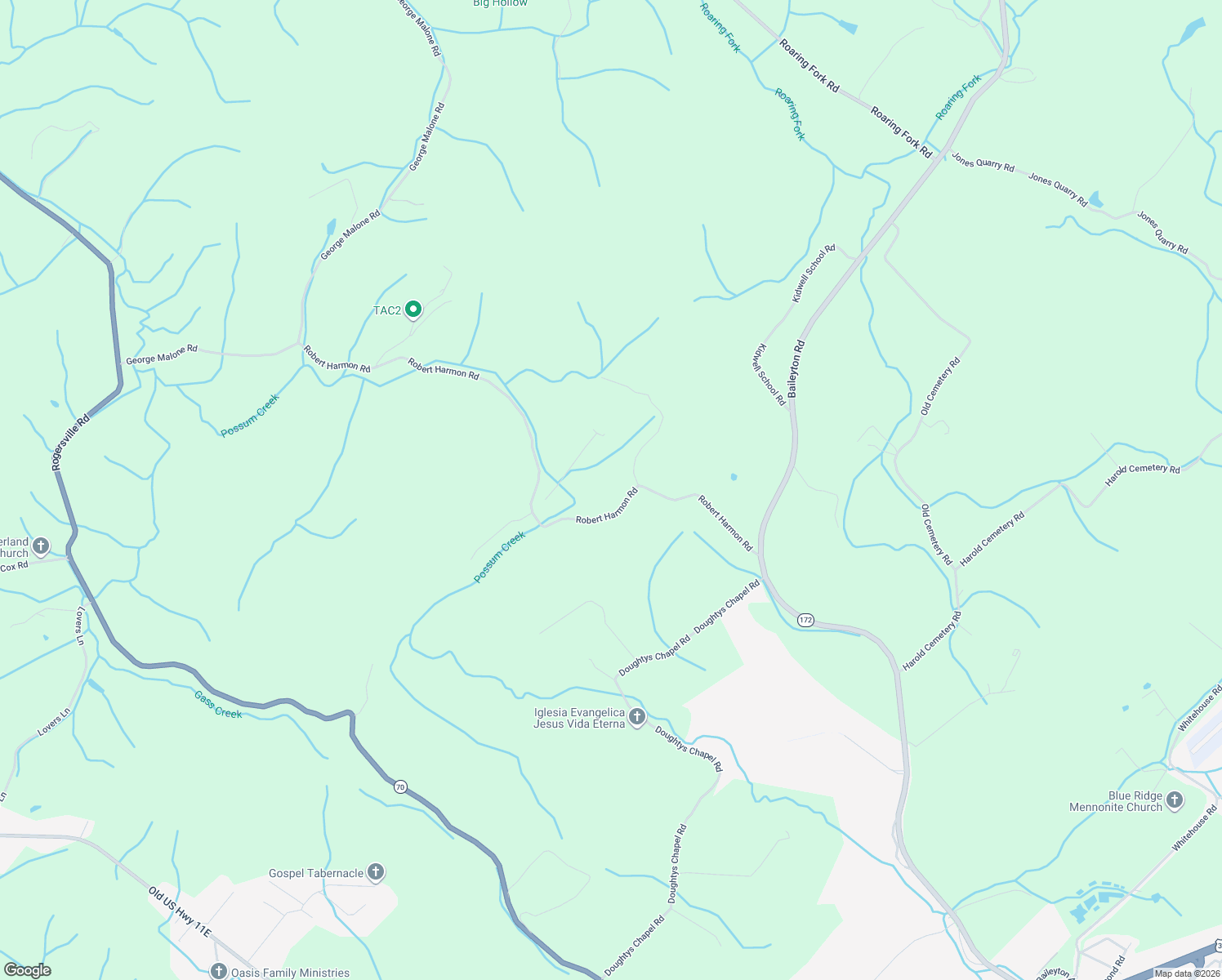 map of restaurants, bars, coffee shops, grocery stores, and more near 506 Robert Harmon Road in Greeneville