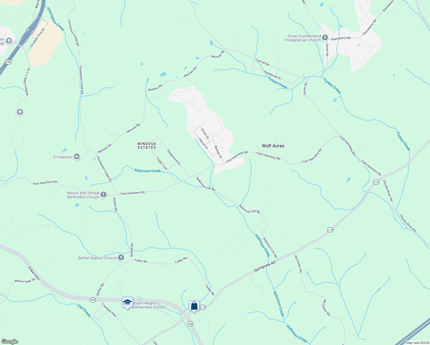 map of restaurants, bars, coffee shops, grocery stores, and more near 3064 Fish Hatchery Road in Morristown