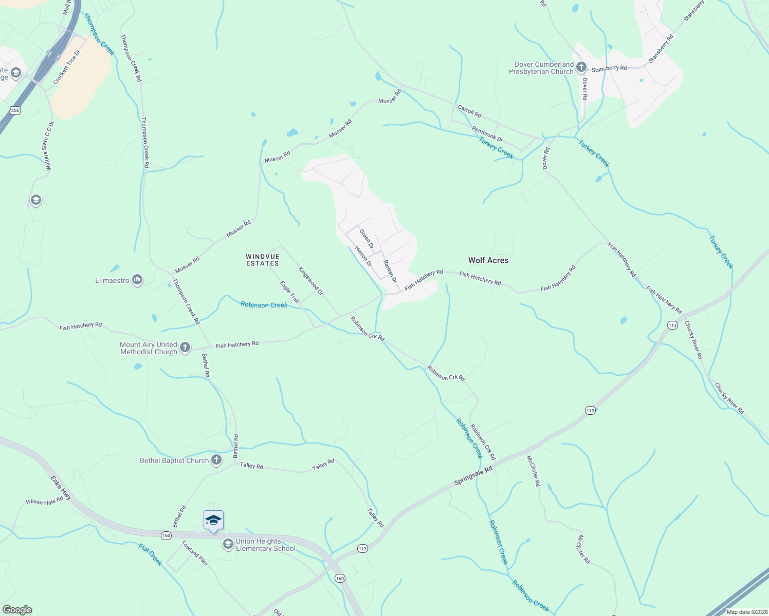 map of restaurants, bars, coffee shops, grocery stores, and more near 3064 Fish Hatchery Road in Morristown