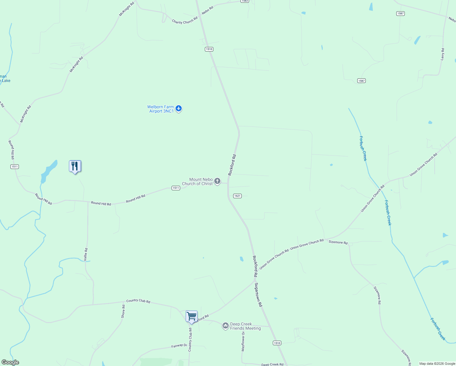 map of restaurants, bars, coffee shops, grocery stores, and more near 2911 Rockford Road in Boonville