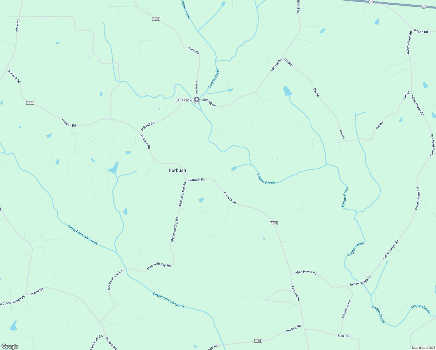 map of restaurants, bars, coffee shops, grocery stores, and more near 4412 Forbush Road in East Bend