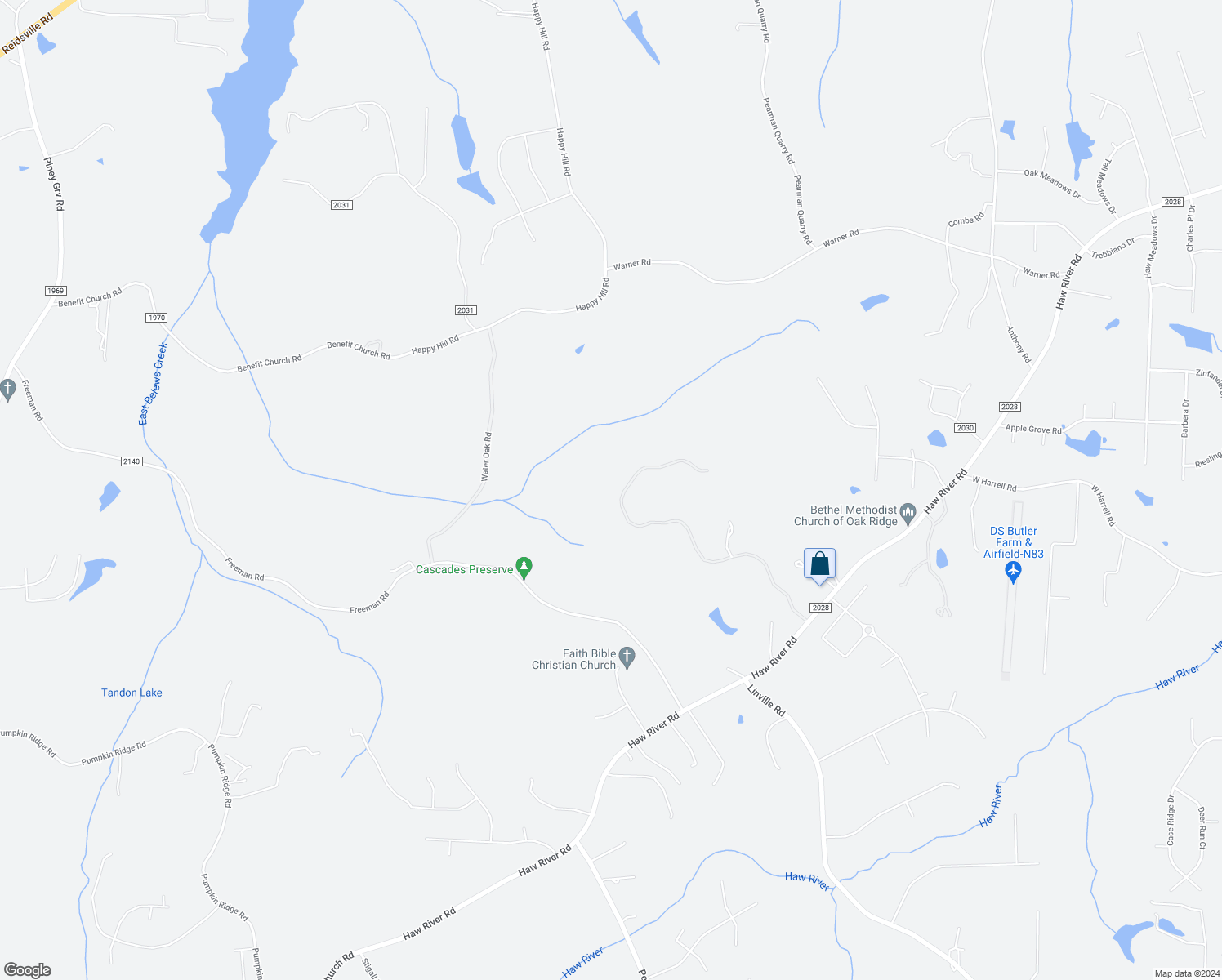 map of restaurants, bars, coffee shops, grocery stores, and more near 7365 Hidden View Drive in Oak Ridge