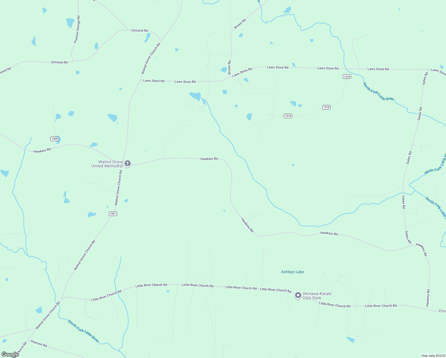 map of restaurants, bars, coffee shops, grocery stores, and more near 2619 Hawkins Road in Hurdle Mills