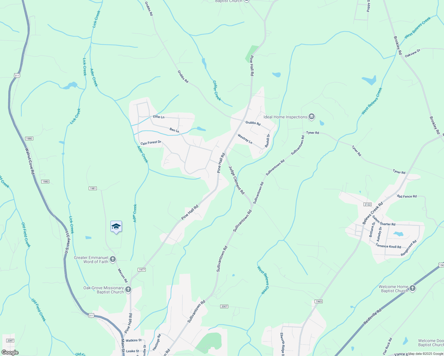 map of restaurants, bars, coffee shops, grocery stores, and more near 4741 Pine Hall Road in Walkertown