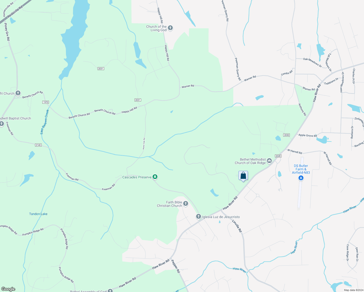 map of restaurants, bars, coffee shops, grocery stores, and more near 7371 Hidden View Drive in Oak Ridge