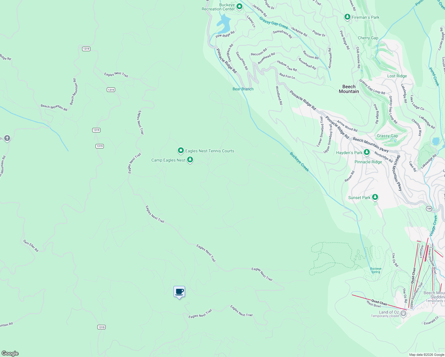 map of restaurants, bars, coffee shops, grocery stores, and more near 51 Eagles Nest Lane in Banner Elk