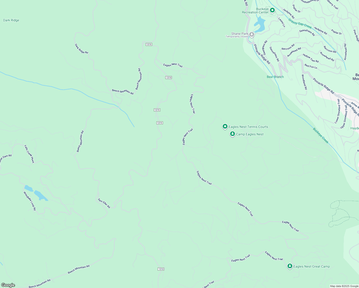 map of restaurants, bars, coffee shops, grocery stores, and more near Eagles Nest Trail in Avery County