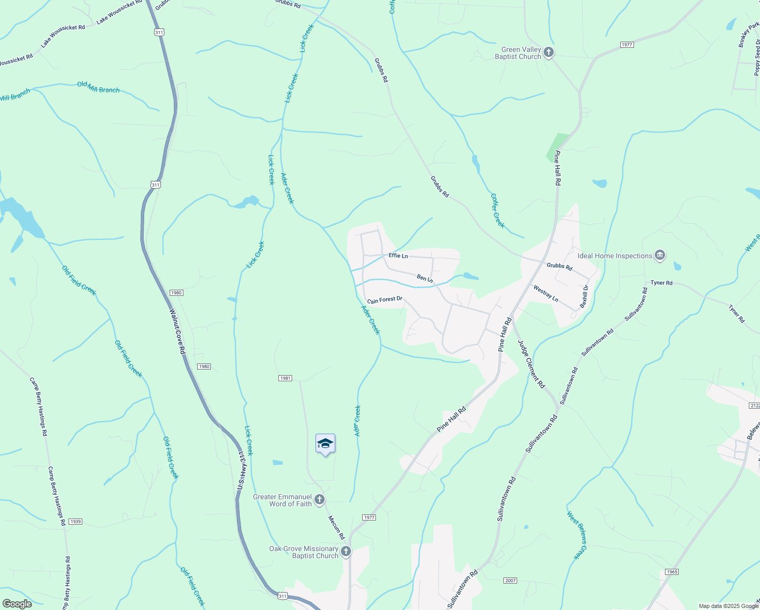 map of restaurants, bars, coffee shops, grocery stores, and more near 6065 Cain Forest Drive in Walkertown