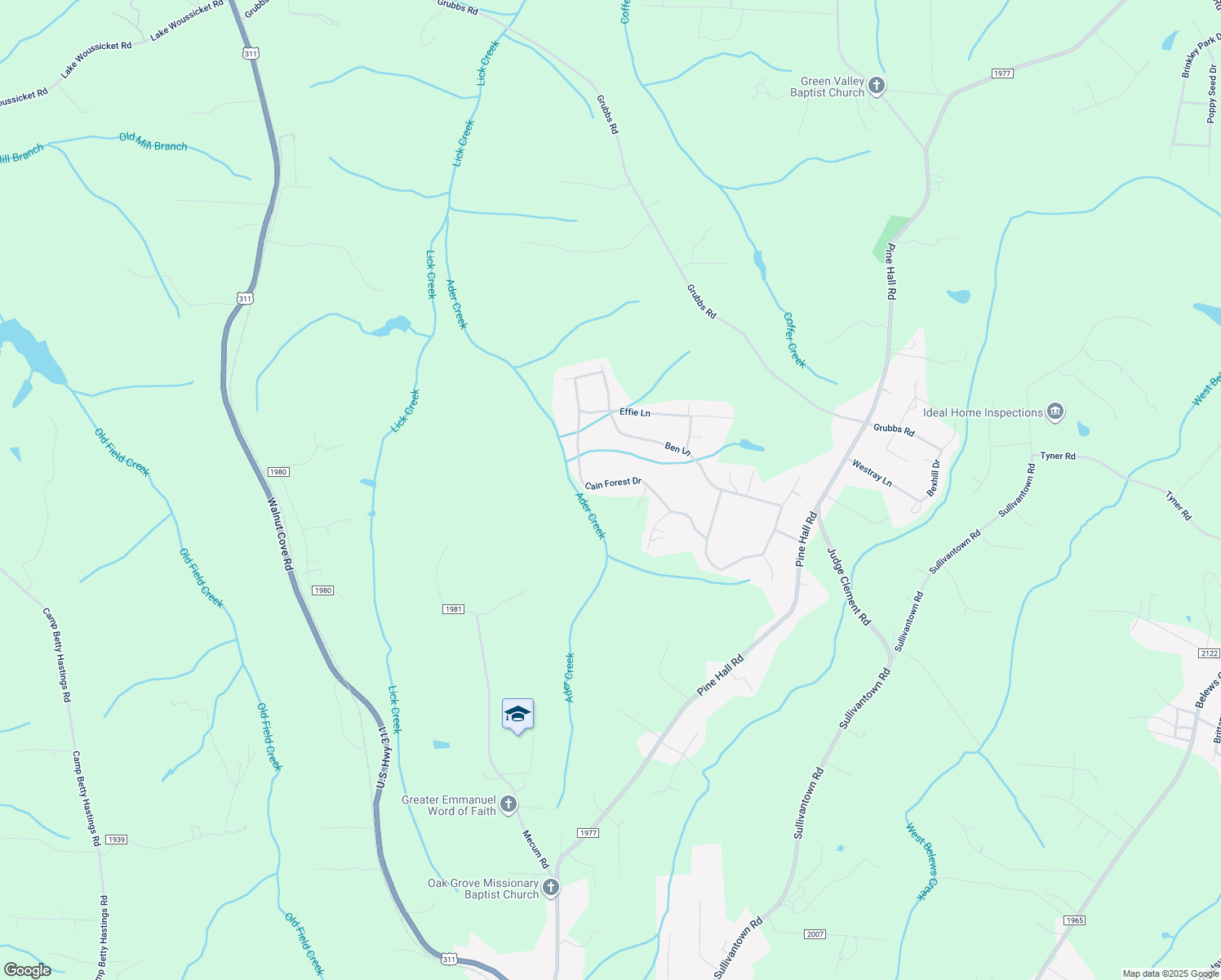 map of restaurants, bars, coffee shops, grocery stores, and more near 6061 Cain Forest Drive in Walkertown
