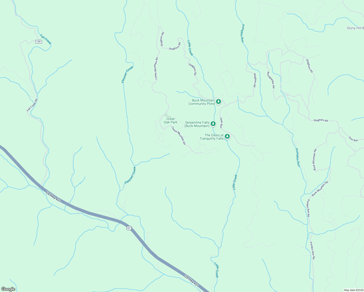 map of restaurants, bars, coffee shops, grocery stores, and more near Casey Mountain Road in Purlear