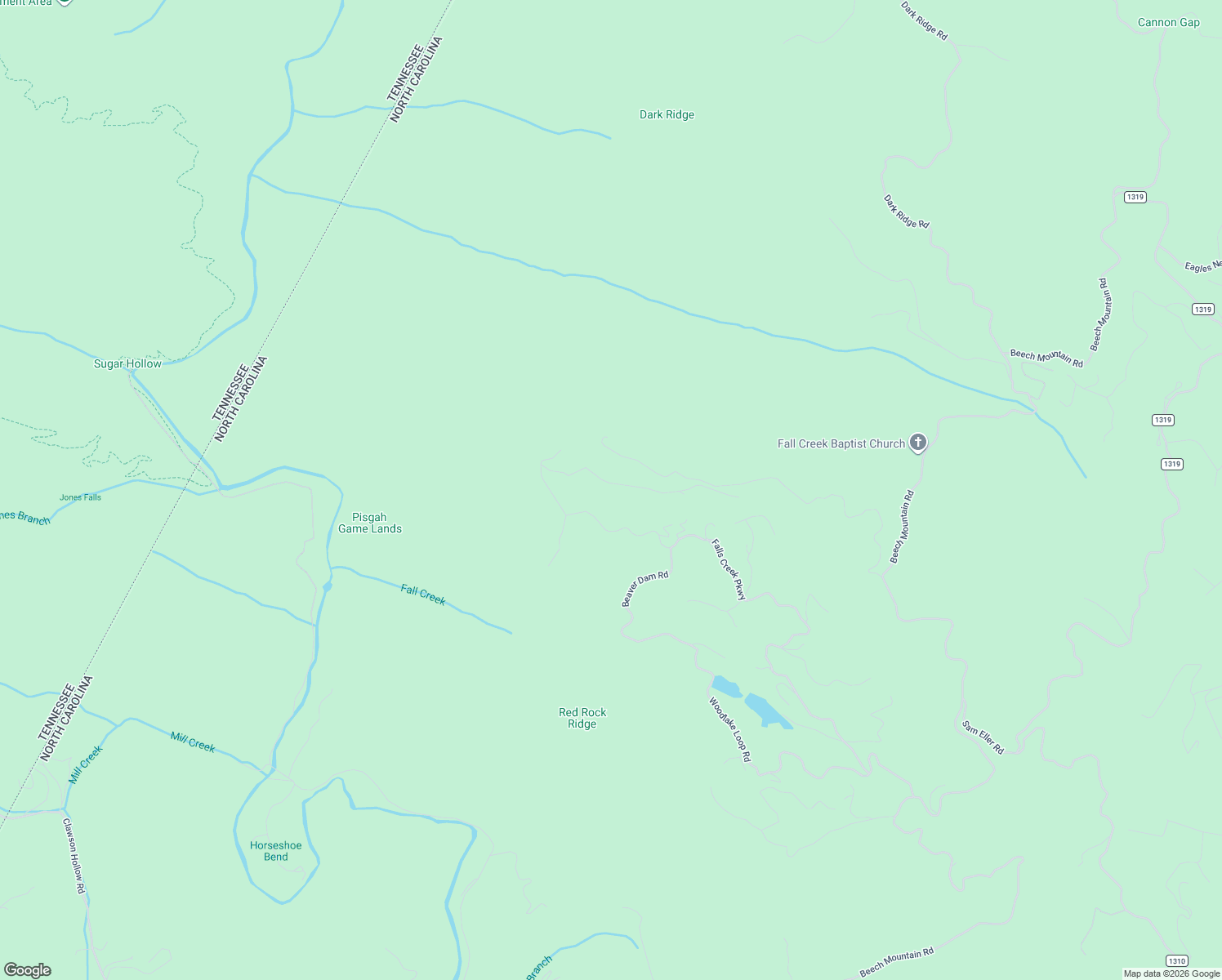 map of restaurants, bars, coffee shops, grocery stores, and more near 1629-1843 Falls Creek Parkway in Elk Park
