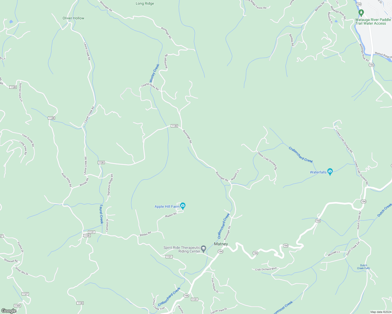 map of restaurants, bars, coffee shops, grocery stores, and more near 1143 Rominger Road in Banner Elk