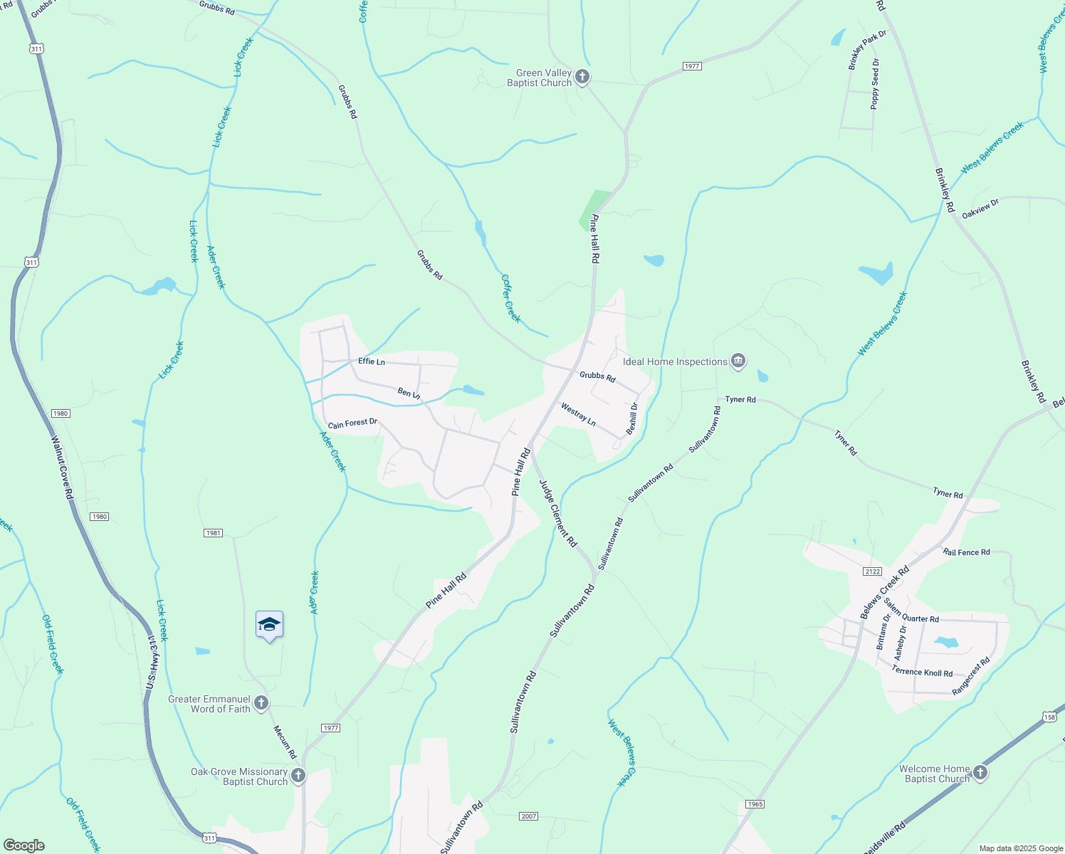 map of restaurants, bars, coffee shops, grocery stores, and more near 4920 Pine Hall Rd in Walkertown