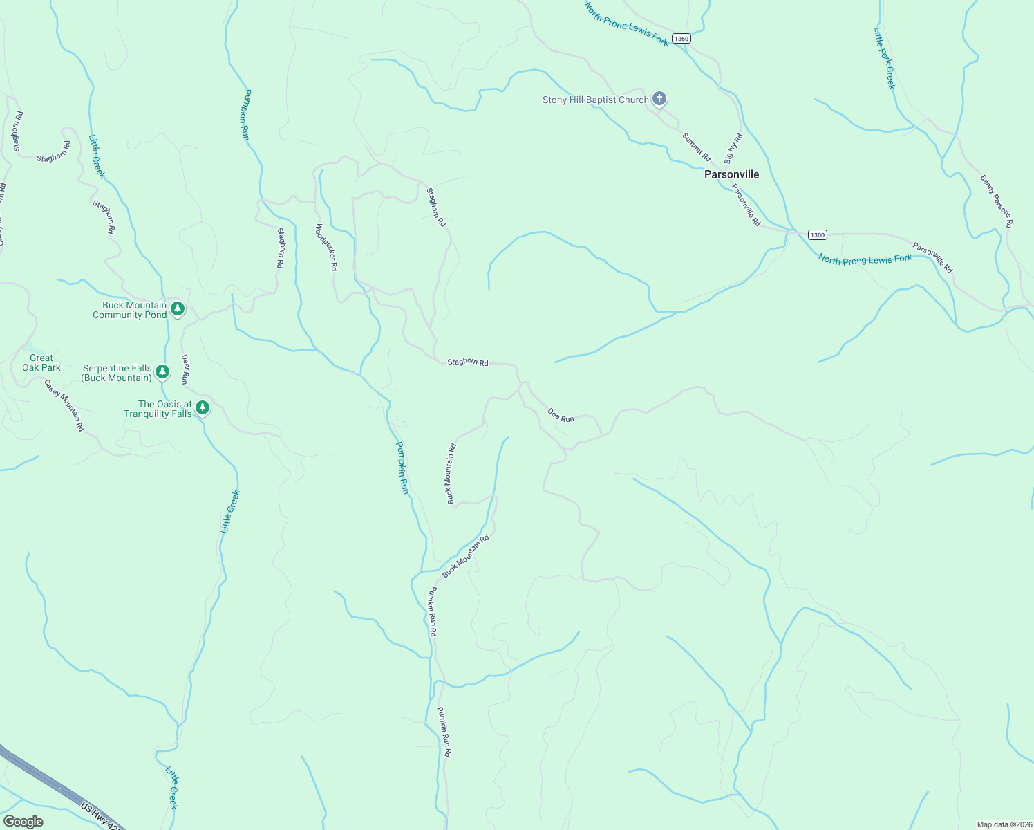 map of restaurants, bars, coffee shops, grocery stores, and more near 1138 Buck Mountain Road in Purlear
