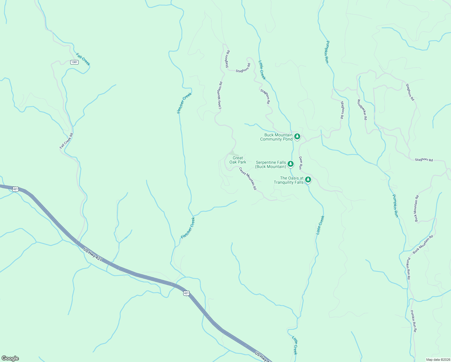 map of restaurants, bars, coffee shops, grocery stores, and more near Maple Valley Lane in Purlear