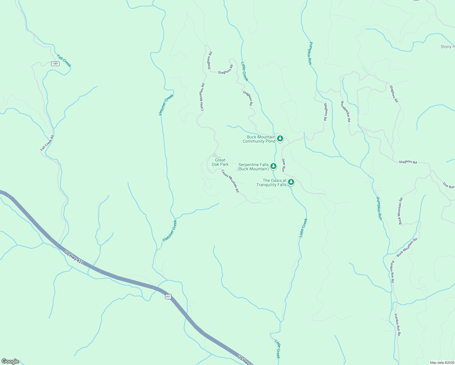 map of restaurants, bars, coffee shops, grocery stores, and more near Casey Mountain Road in Purlear