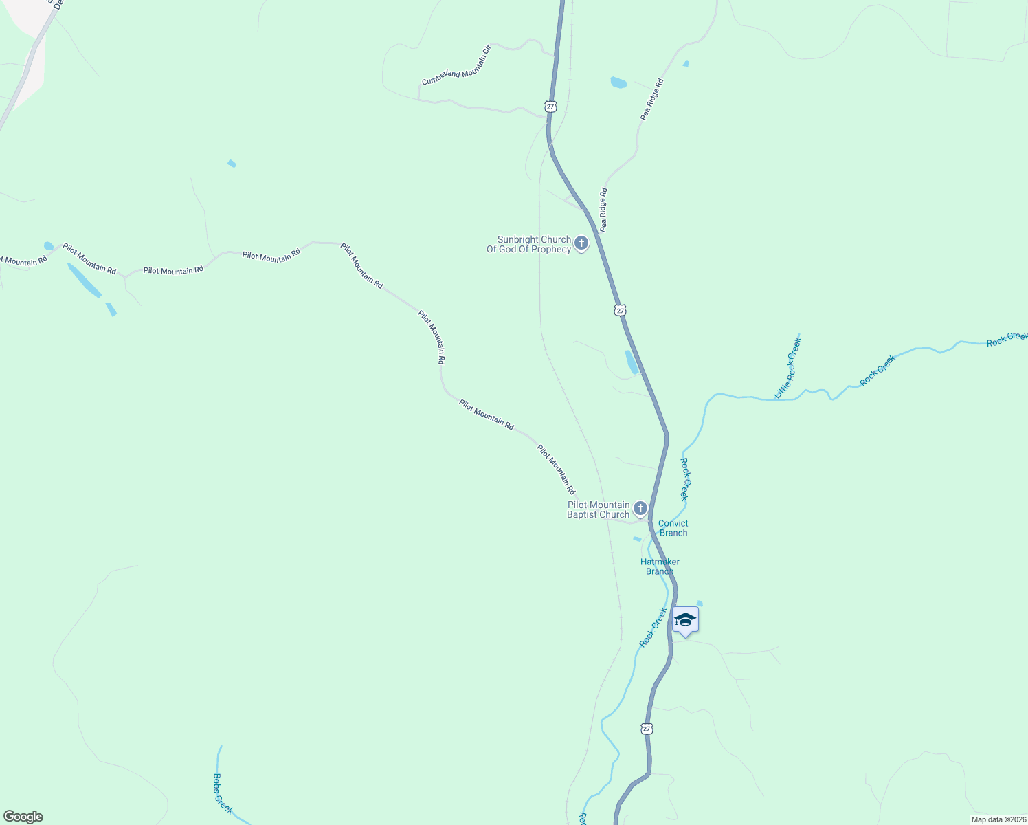 map of restaurants, bars, coffee shops, grocery stores, and more near 440 Pilot Mountain Road in Lancing