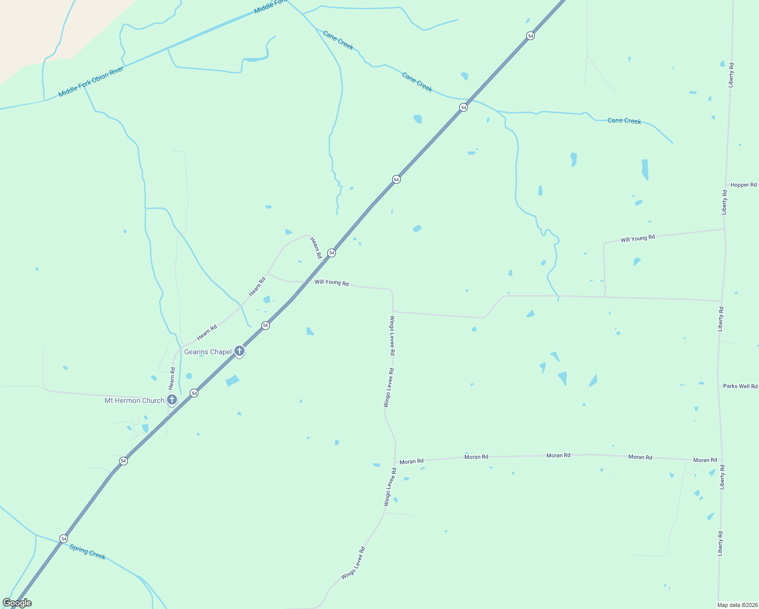 map of restaurants, bars, coffee shops, grocery stores, and more near 334 Will Young Rd in Greenfield