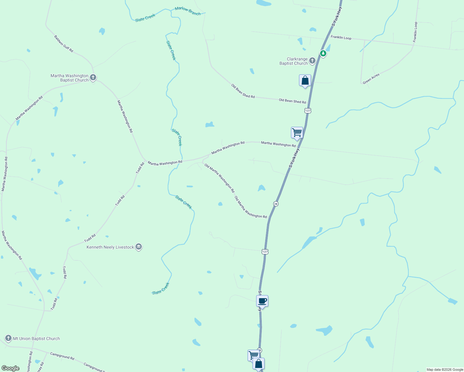 map of restaurants, bars, coffee shops, grocery stores, and more near 1070 Old Martha Washington Road in Clarkrange
