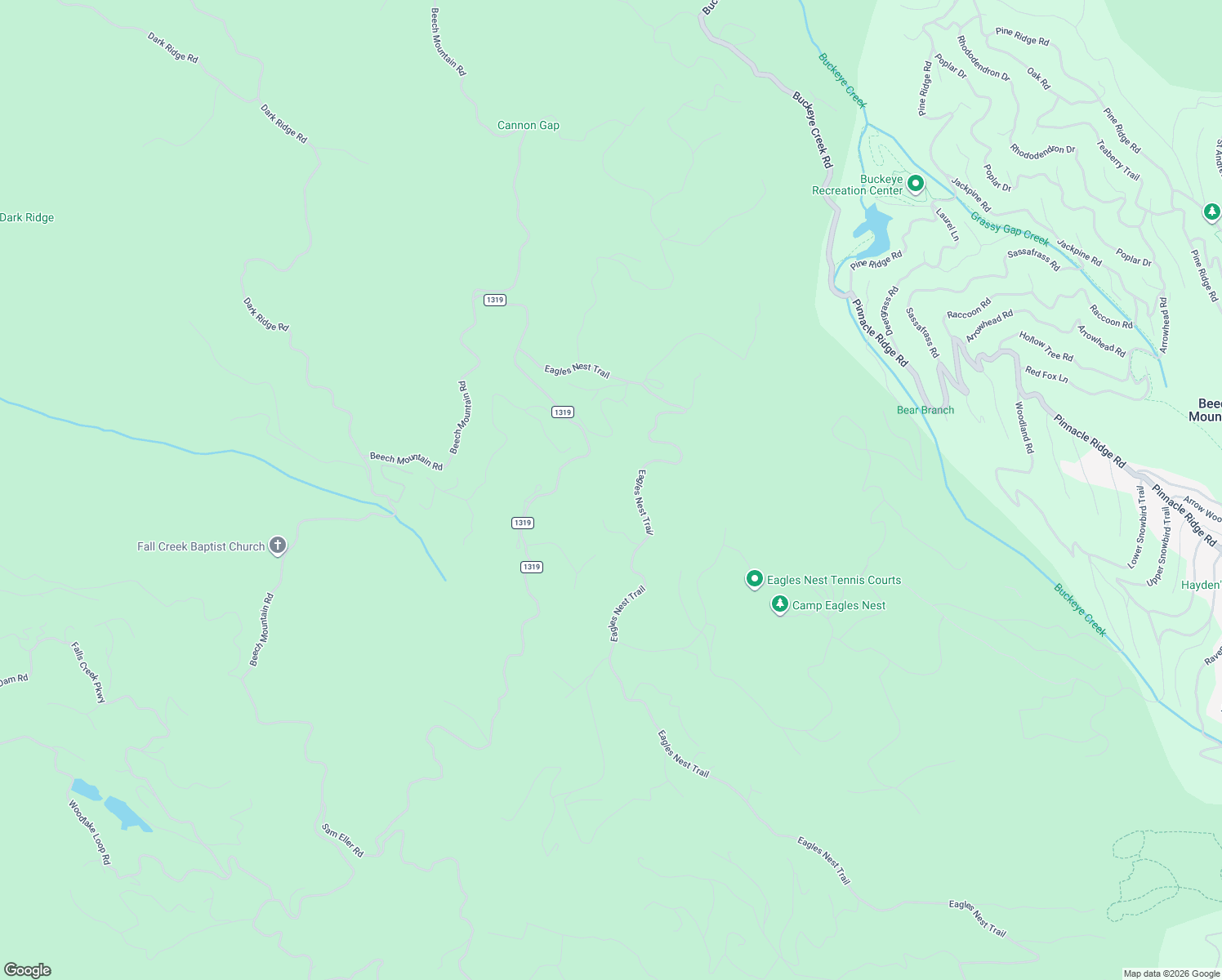 map of restaurants, bars, coffee shops, grocery stores, and more near 1510 Old Beech Mountain Road in Elk Park