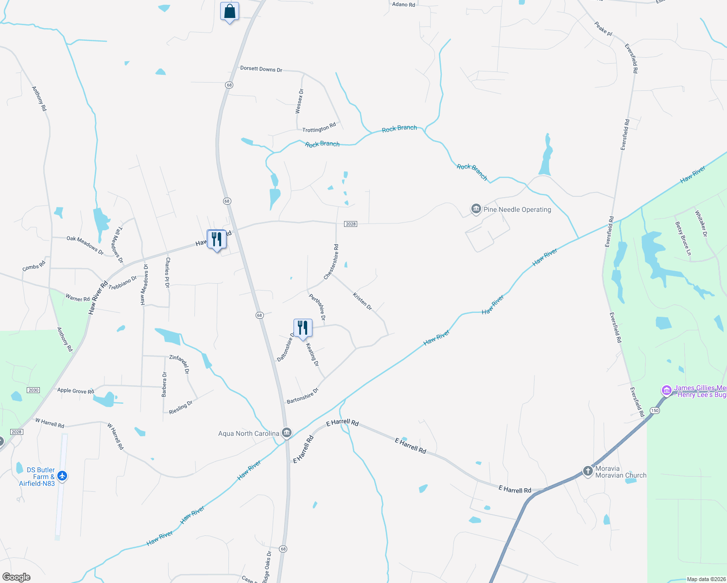 map of restaurants, bars, coffee shops, grocery stores, and more near 7902 McCreedy Drive in Oak Ridge